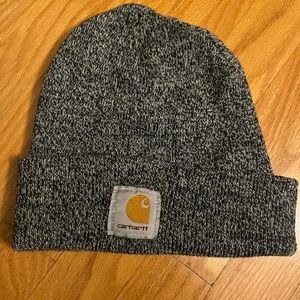 CARHARTT Black & white speckled LOGO BEANIE